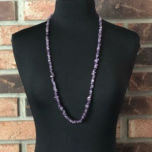 Purple Chip Bead Necklace